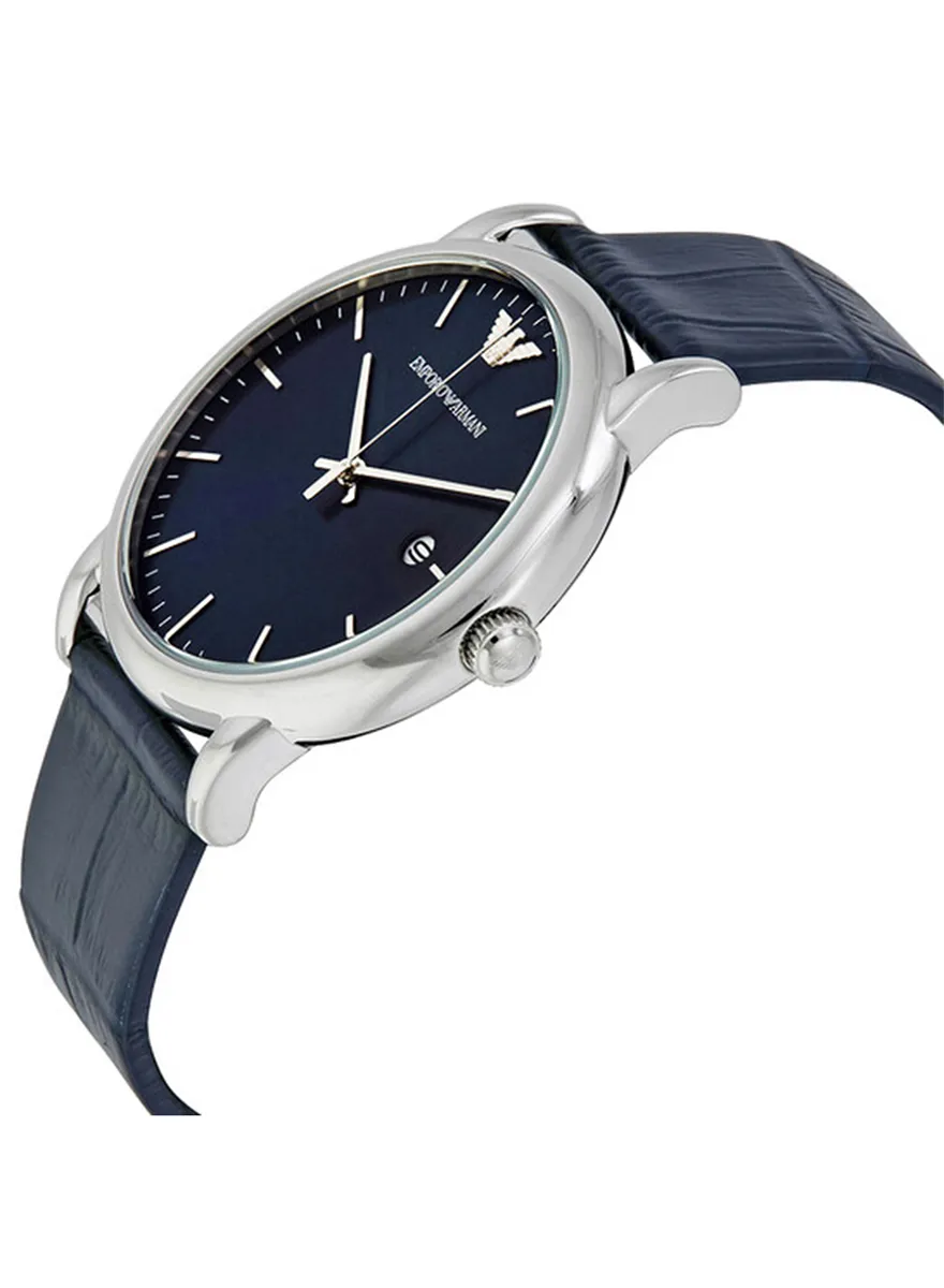 Emporio Armani Blue Leather 43mm Watch for Men AR2501 Fashion Folie