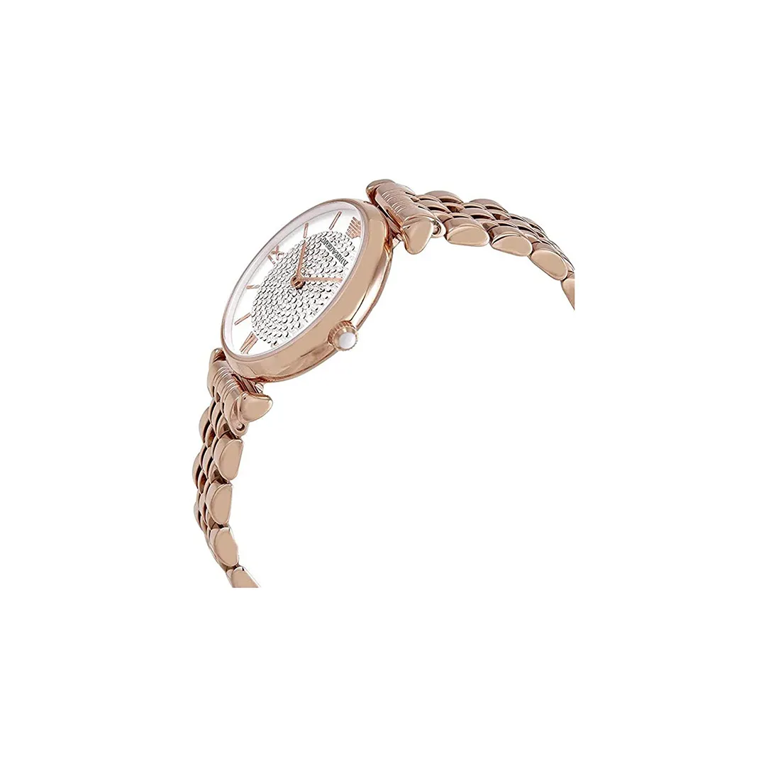 Emporio Armani Rose Gold Stainless Steel 32mm Watch for Women AR11244 Fashion Folie